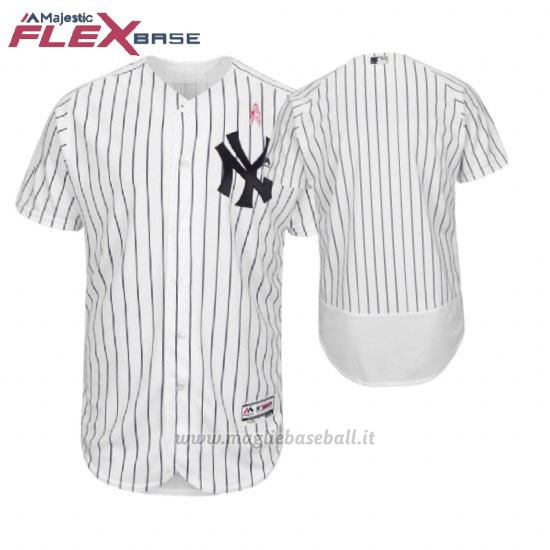 Maglia Baseball Uomo New York Yankees Bianco 2018 Dia de la Madre Flex Base